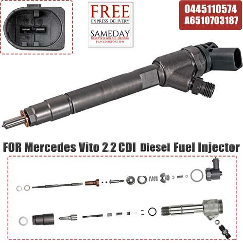 Fuel Injector 0445110574 A6510703187 FOR MERCEDES Benz CDI VITO New - Picture 2 of 6