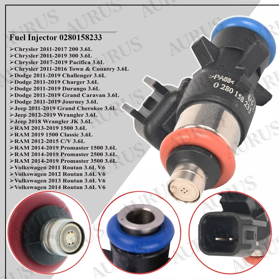 X6 Inyectores de combustible OEM BOSCH para Dodge Charger 2011 2012 2013-2019 3,6 L 028015823 Foto 2 de 4