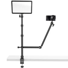 ULANZI LS11 Desk Mount Stand with Auxiliary Holding Arm for Camera Webcam Light