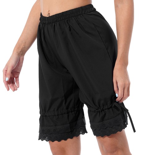 Damen knielang Spitzenrand Bloomer Pettipant Slip weites Bein Pyjamahose Shorts - Bild 15 von 22