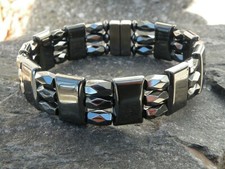 Black Men's Woman'100 Magnetic Hematite Bracelet Anklet 3 row
