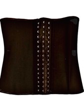 Corset S/M Black Spandex Blend Hook N Eye Adjust Boned Fredericks Lingerie