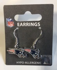 New England Patriots Dangle Earrings MA State Shaped NEW Jewelry - FREE USA SHIP