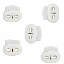 Serre cordon 2 trous en plastique blanc 6 pcs 5 mm autobloqueurs arrêt cordon 