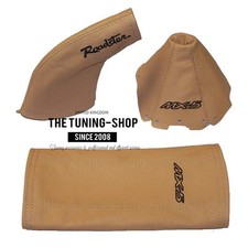 For Mazda Miata Na 89-97 Armrest Cover Shift E Brake Boot Embroidery Tan Leather