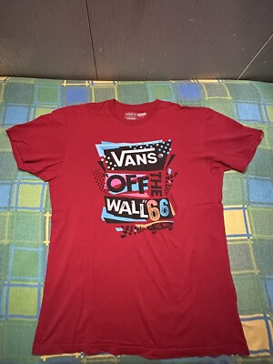 MAGLIETTA T-SHIRT VANS OFF RHE WALL TAGLIA L RED ORIGINALE