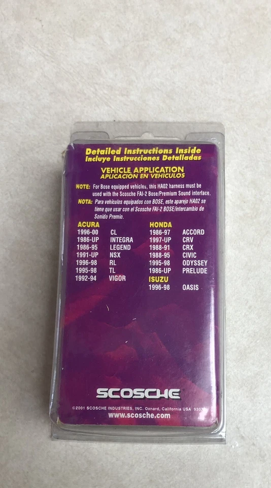 Scosche HA02 Factory Wiring Harness | 1986-Up Honda & Acura New - Image 3 of 4