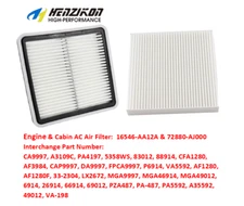 Combo Set Engine & Cabin Air Filter for 2010 - 2019 Subaru Outback 2.5L 3.6L
