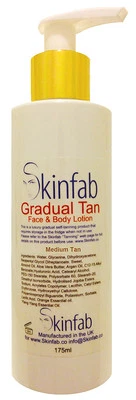 SKINFAB Gradual Self Tanning Face Body Lotion Light Medium Dark Self Tan Lotion Cream