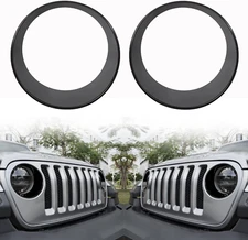 Front Headlight Lamp Cover Trim Fit for 2018 2019 2020 2021 Jeep Wrangler JL JLU