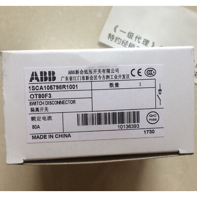 1PC NEW ABB OT80F3 1SCA105798R1001 3P 80A Disconnector Switch
