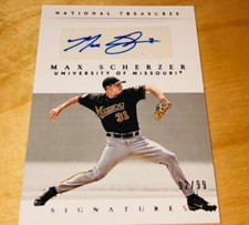Max Scherzer 2015 Panini National Treasures #47 Numbered Certified Auto A