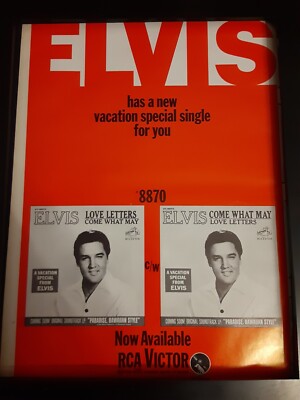 Elvis Presley Love Letters Rare Original Promo Poster Ad Framed! | eBay