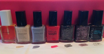 AVON Nail Pro experts polish enamel Mega WATT-Glitter-lavender beige pink purple