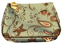 Estee Lauder 9X7 " Cosmetics Bag - Blue With Floral Design