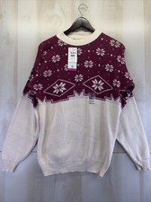 Vintage 1990s Cabin Creek Womens Snowflake Knit Sweater Size M NWT-USA
