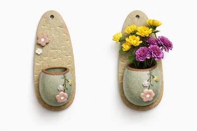 Handmade Ceramic Wall Vase – Unique Artisan Collection - Image 1 of 3