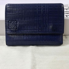 LOEWE Anagram Logo Wallet Tri-fold Navy LOEWE Anagram Logo Wallet Navy