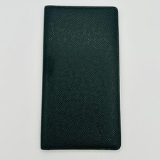 Cartera Louis Vuitton Para Hombre Cuero Verde Larga Doble Portatarjetas Hecha en Francia