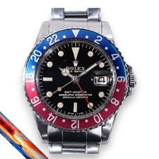 Rolex GMT Master Ref 1675M SS quadrante nero 40 mm orologio automatico vintage