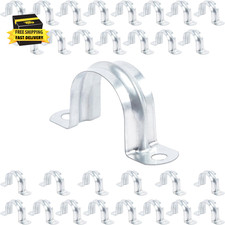 30 PCS 1 Inch Reinforced Rigid Pipe Strap,2 Holes U Bracket Cable Clamp Hanger,Z