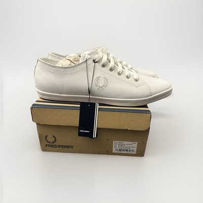 FRED PERRY KINGSTON WHITE LEATHER SNEAKER TRAINERS Size 10
