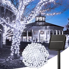 Minetom Solar String Lights Outdoor - 40FT 100 LED 40 FT, Pure White 