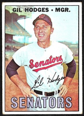 1967 TOPPS BASEBALL #228 GIL HODGES SENATORS MGR (VG+) CREASE & WRINKLE FREE