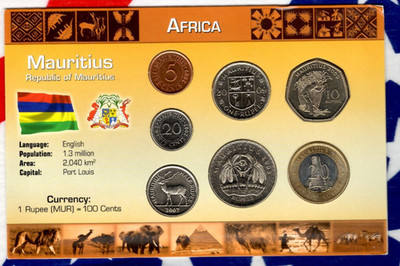 Littleton World Coin Set Mauritius UNC 2000-2009 10 Rupees 2000 20 Rupees 2007*