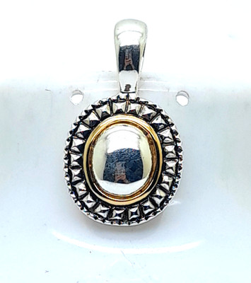 Vintage Modern design style two Tone oval shape Pendant charm fashion jewelry #9
