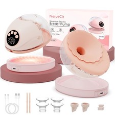 Heated Hands-Breast Pump, Wearable Breastfeeding with Heated Base Promotes Mi...