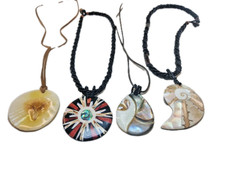 4x vintage Perlmutt Ketten Schmuck exklusiv Perlmuttkette Collier Muschel Set