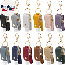 12 PCS Hand Sanitizer Holder Keychain Set, Leak-Proof Travel Size Empty Hand San