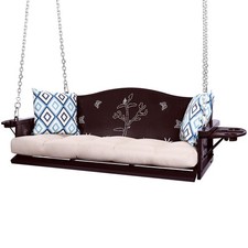 3-Seat Metal Porch Swing 900 LBS Heavy Duty Hanging Bench with Upgraded Tray ...