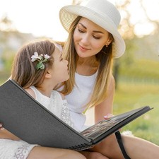 80 Pages Scrapbook Album with 12 Metallic Markers, 11.5 x 8.5 Inches Black Pa...