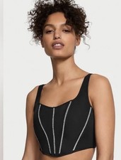    NEW Victoria  s Secret Sheer Sparkly   Shine Corset Top Size XL