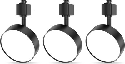 Dimmable LED Track Lighting Heads H Type, 3000K, 12W, 3 Pack - Black