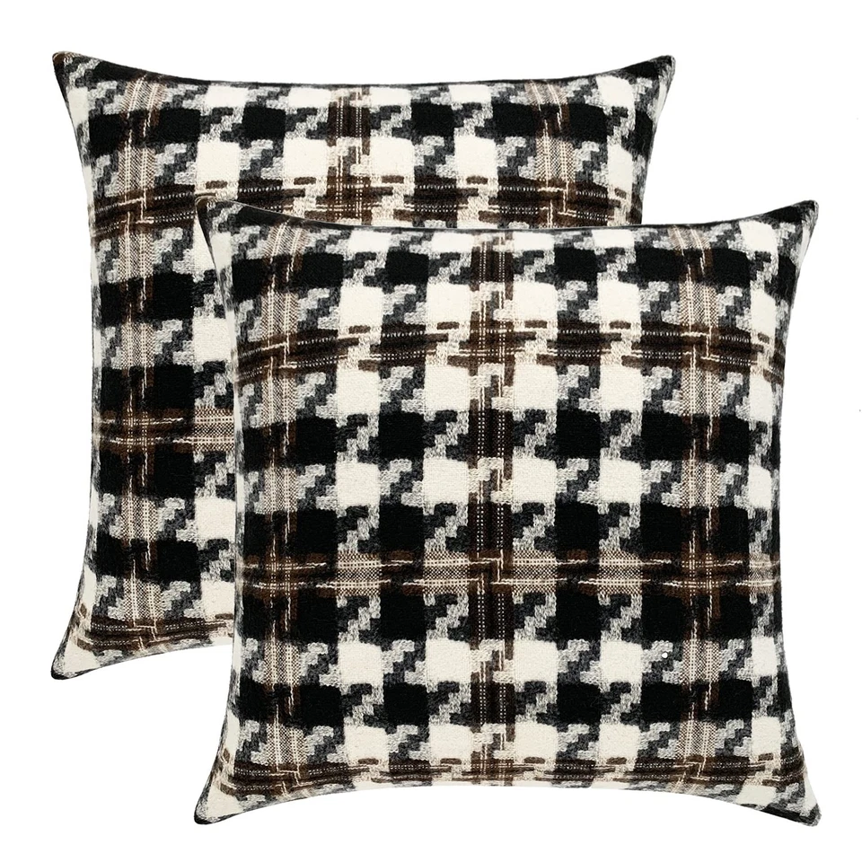 Jacquard Houndstooth Decorative Throw Pillow Covers for Couch/Sofa/Bedroom, 2... - Image 2 of 4