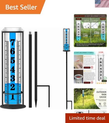 Upgraded Accurate Rain Gauge with Adjustable Height - Elegant Outdoor Meter