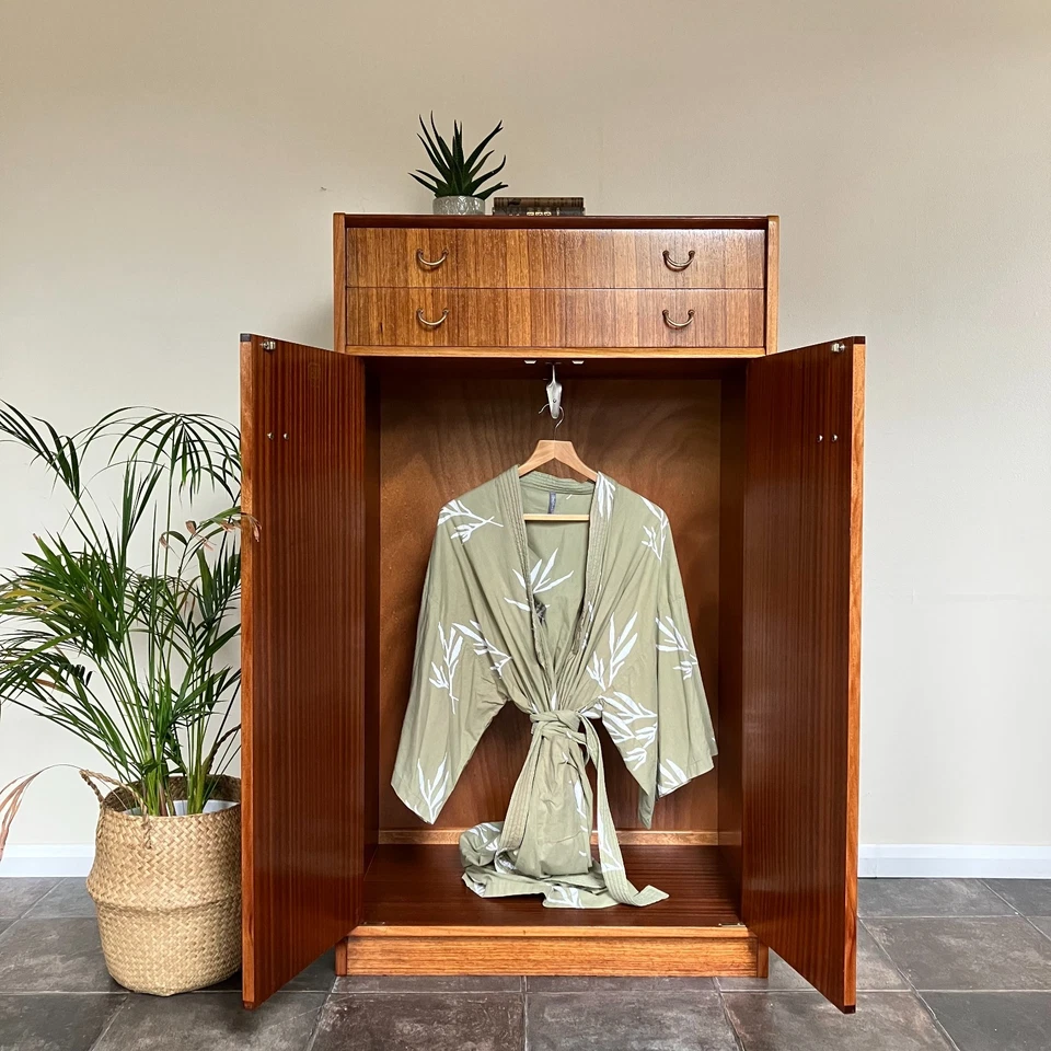 Mid Century Modern Restored E Gomme G Plan Librenza Tola Tallboy / Wardrobe - Image 4 of 4