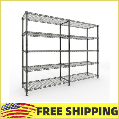 71''x15.8'' 5-Shelf Heavy Duty Metal Storage Rack,Adjustable Wire Shelving 1325LBS