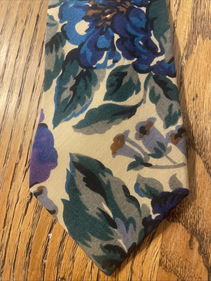 Corbata floral 100 % lana Liberty Of London Varuna vintage usada en excelente estado para hombre Reino Unido Foto 3 de 4