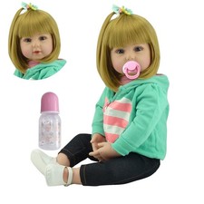 Lovely Reborn Baby Girl Doll 18 inch 45 cm Soft Silicone Realistic Looking Ne...
