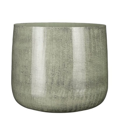 Mica Decorations Benson Blumentopf   H27 x Ø32 cm   Metall   Hellgrau