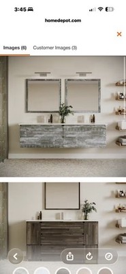 70 in. Wall Mount Floating Double Bath Vanity Cabinet without Top Sage Gray