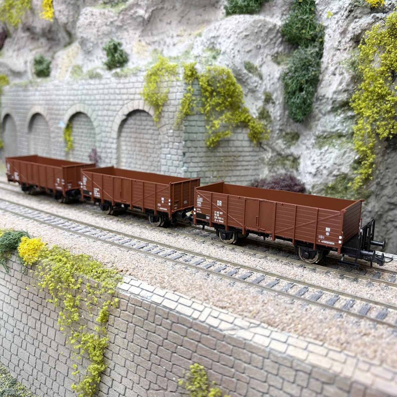 Wagons tombereaux DR type EI-u ROCO 6600146 HO - Train de marchandises Époque 4