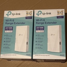 2 TP-Link AX1500 WiFi Extender Internet Booster RE500X , WiFi 6 lot Of 2 