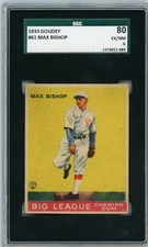 1933 GOUDEY MAX BISHOP 61 EX-NM SGC 6 BASEBALL PHILADELPHIA ATHLETICS