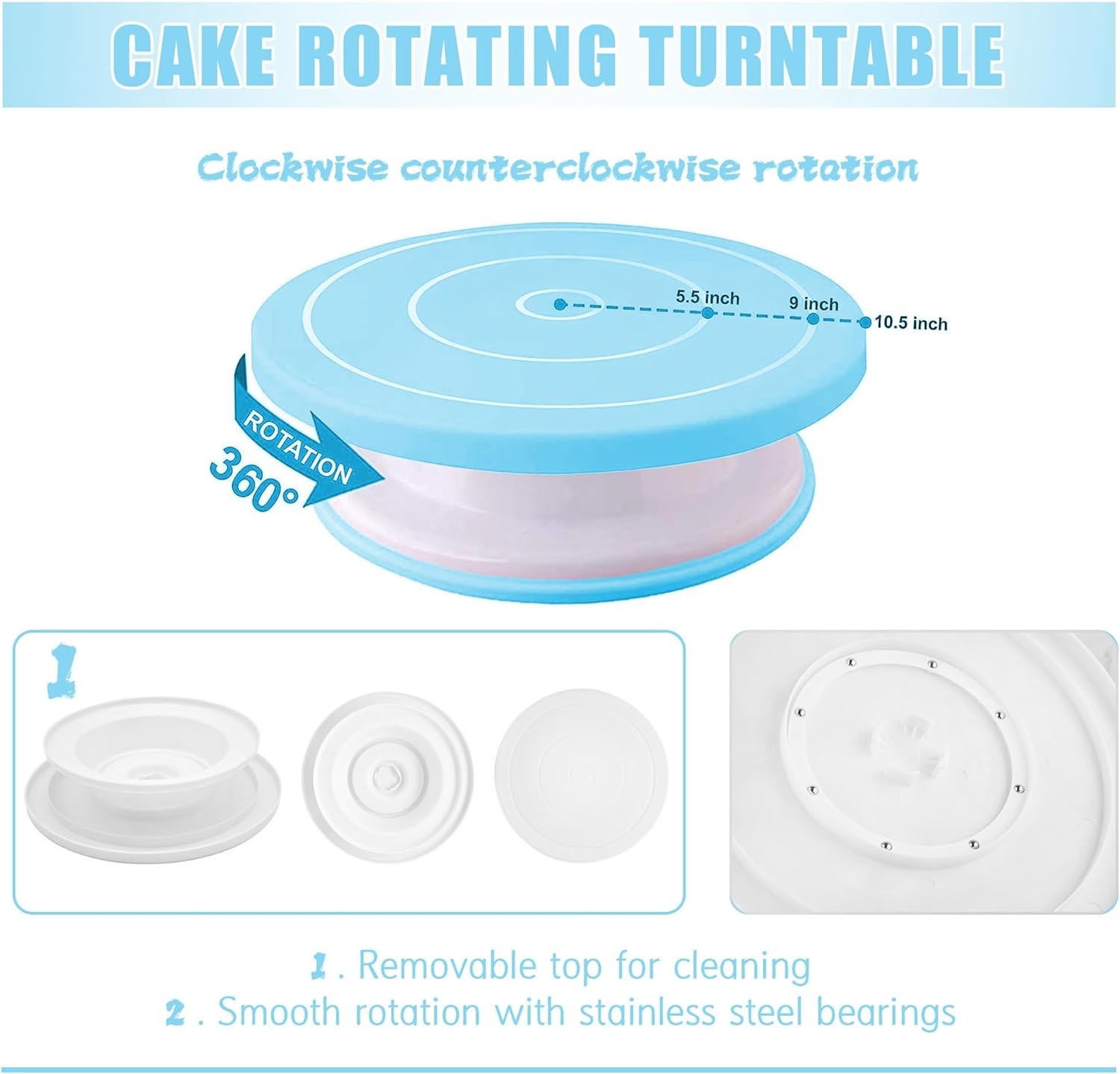 Cake Decorating Supplies Kit Tools 255pcs, Cake Decorating Set with Cake Turntab