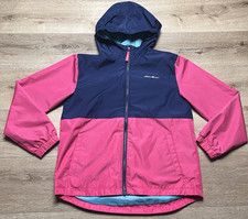 Eddie Bauer Youth Size LARGE 14 Pink and Dark Blue Hooded Wind Breaker